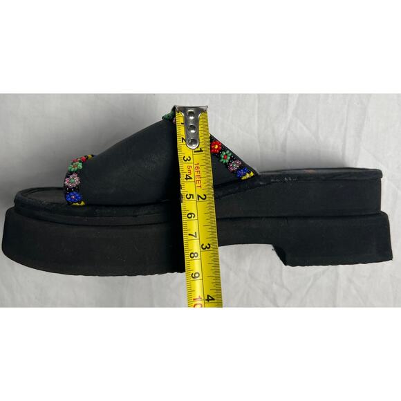 Vintage 90s Skechers Size 3 Chunky Sole Sandals RARE Beaded Floral Platforms - Picture 7 of 7